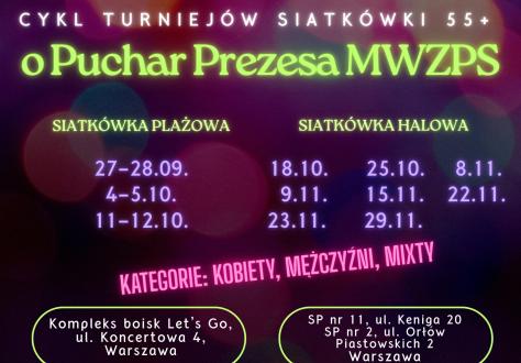 Cykl Turniejów Siatkówki 55+ o Puchar Prezesa MWZPS