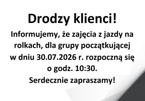 Drodzy klienci!