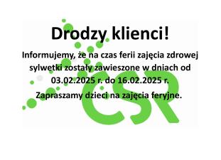 Drodzy klienci!