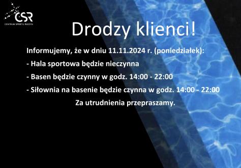 Drodzy klienci!