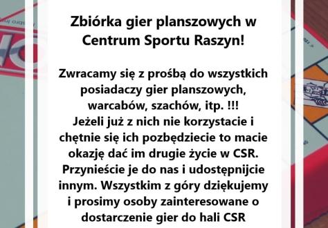 Zbiórka gier planszowych w Centrum Sportu Raszyn!