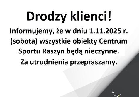 Drodzy klienci!